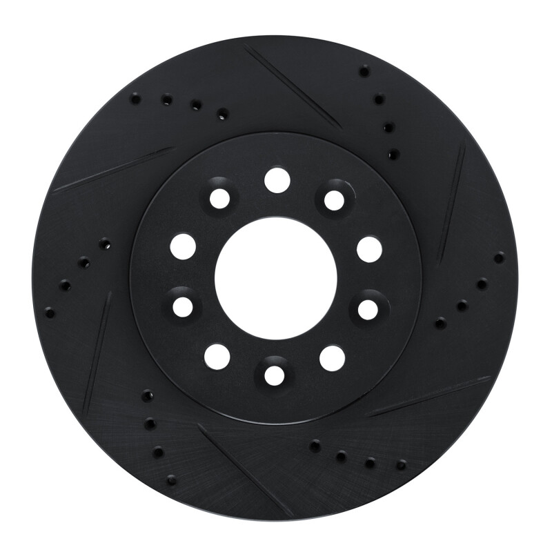 Ford Freestar Brake Rotor (1) - Front Right - R1 Concepts - Drilled & Slotted - Black - `04-`07
